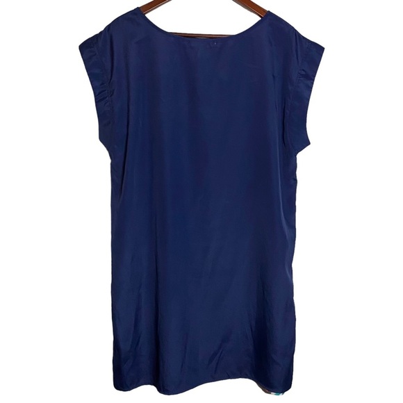 Ya Los Angeles Geometric Graphic Print Boatneck Mini Short Shift Dress Large L - Picture 2 of 15